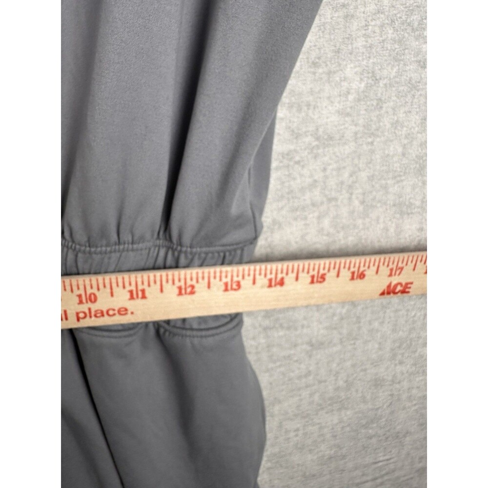 Rae Mode Gray Collared 1/4 Zip Athletic Romper Size Medium Stretch Elastic Waist - Picture 7 of 7
